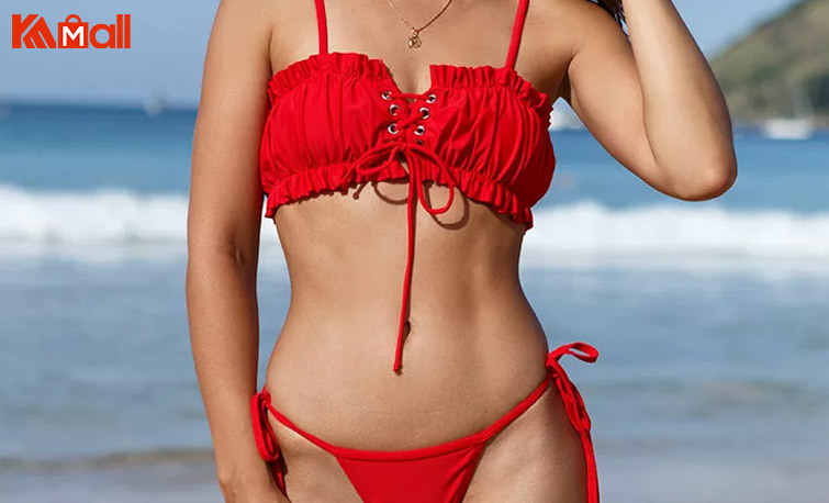 red string bikini set